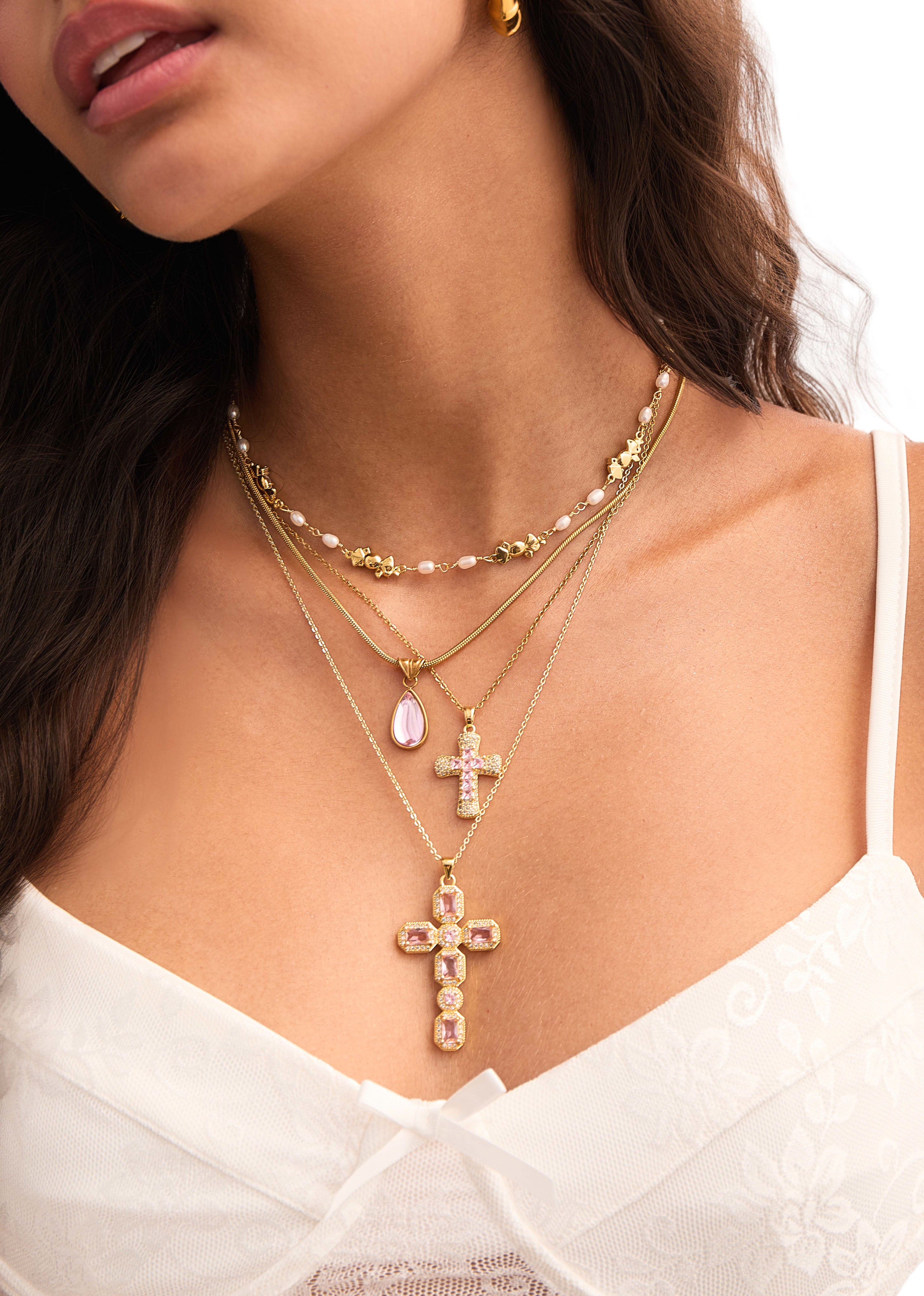 [韓国人気ジュエリー] nff petal pendant necklace Ever light 4 Petal Flower Necklace | JR Fashion Accessories