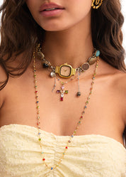 Guendalina Ocean O'Clock Vintage Watch Golden Choker Necklace