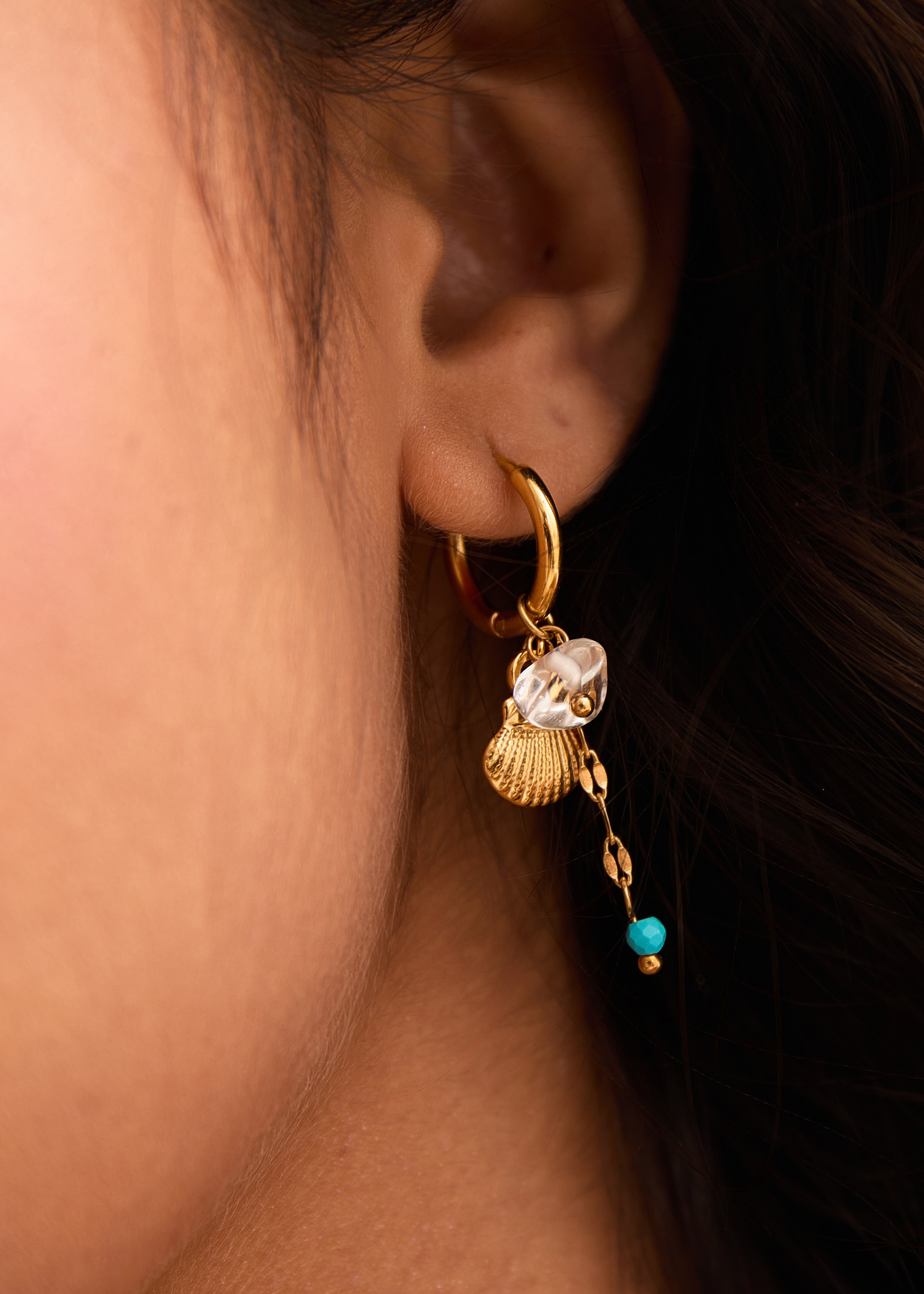Sid Blue Golden Earrings