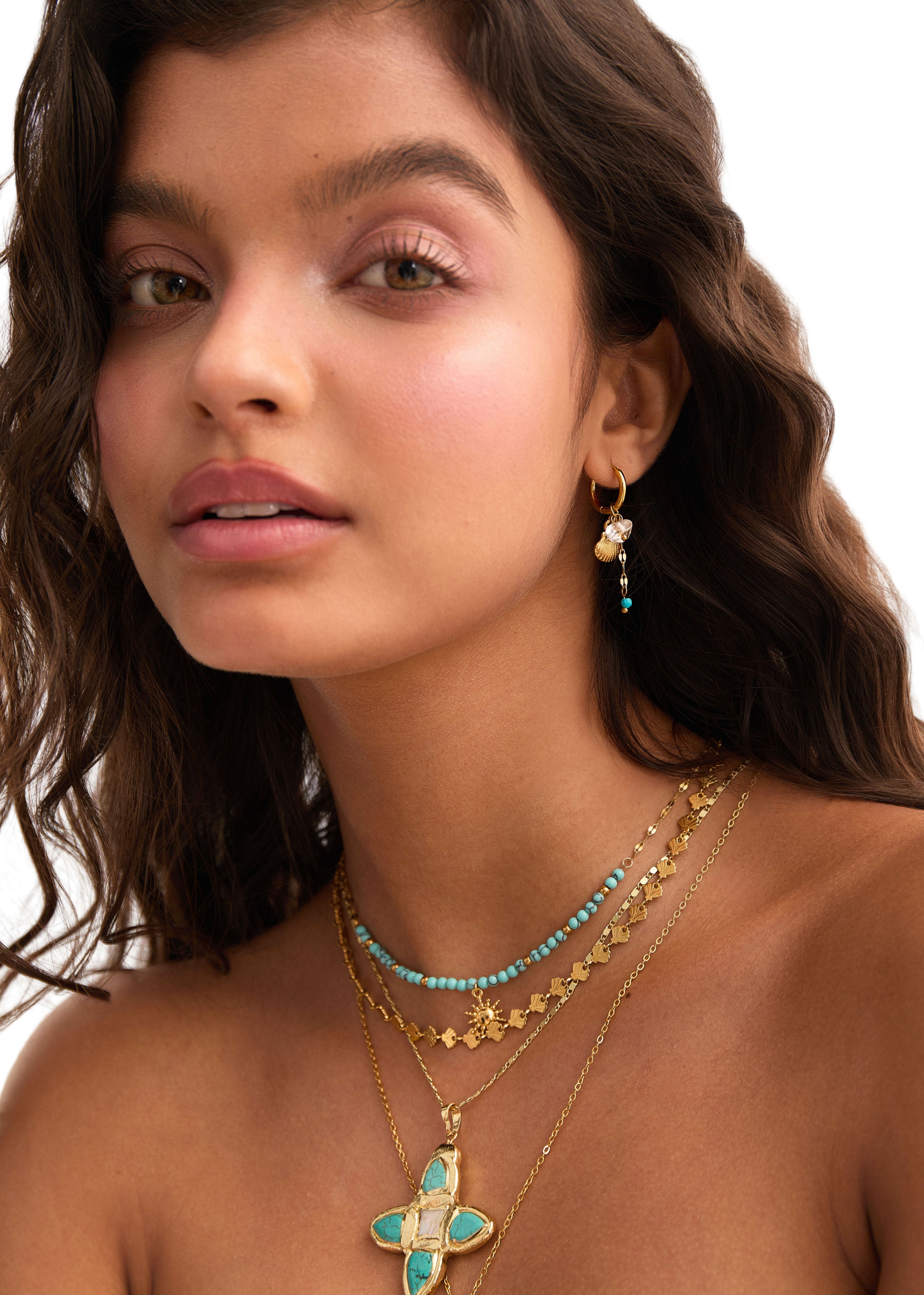 Sid Blue Golden Earrings