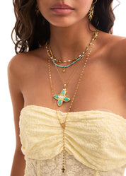 Martina Cross Long Chain Necklace - Lariat Extra Long