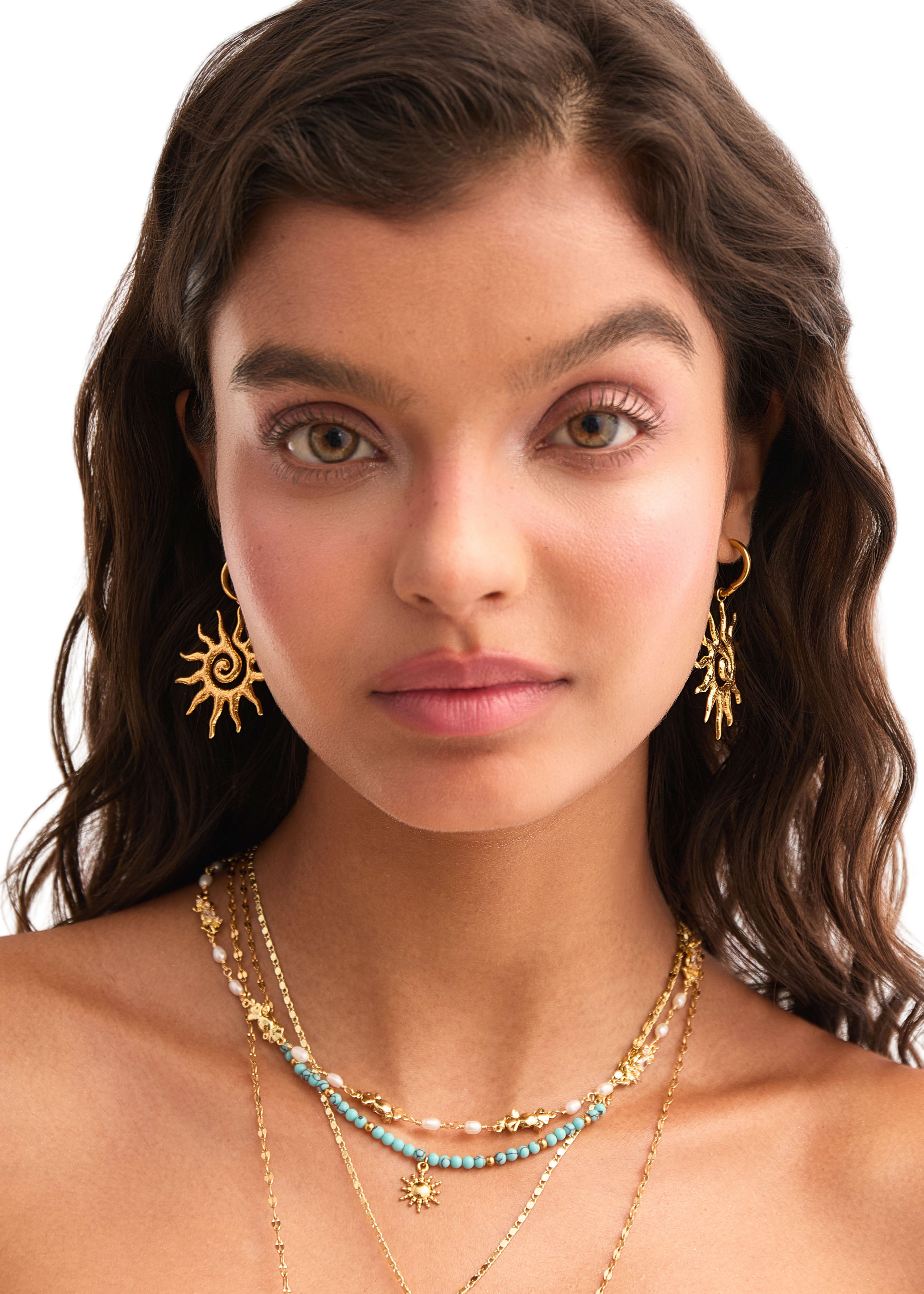 Soleil Sun Golden Earrings – Vintage Jewelry for Women