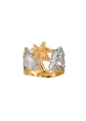 Tropical Golden Silver Ring