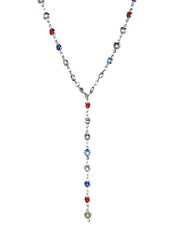 Michelle Colorful Hearts Love Golden XL Long Lariat Necklace