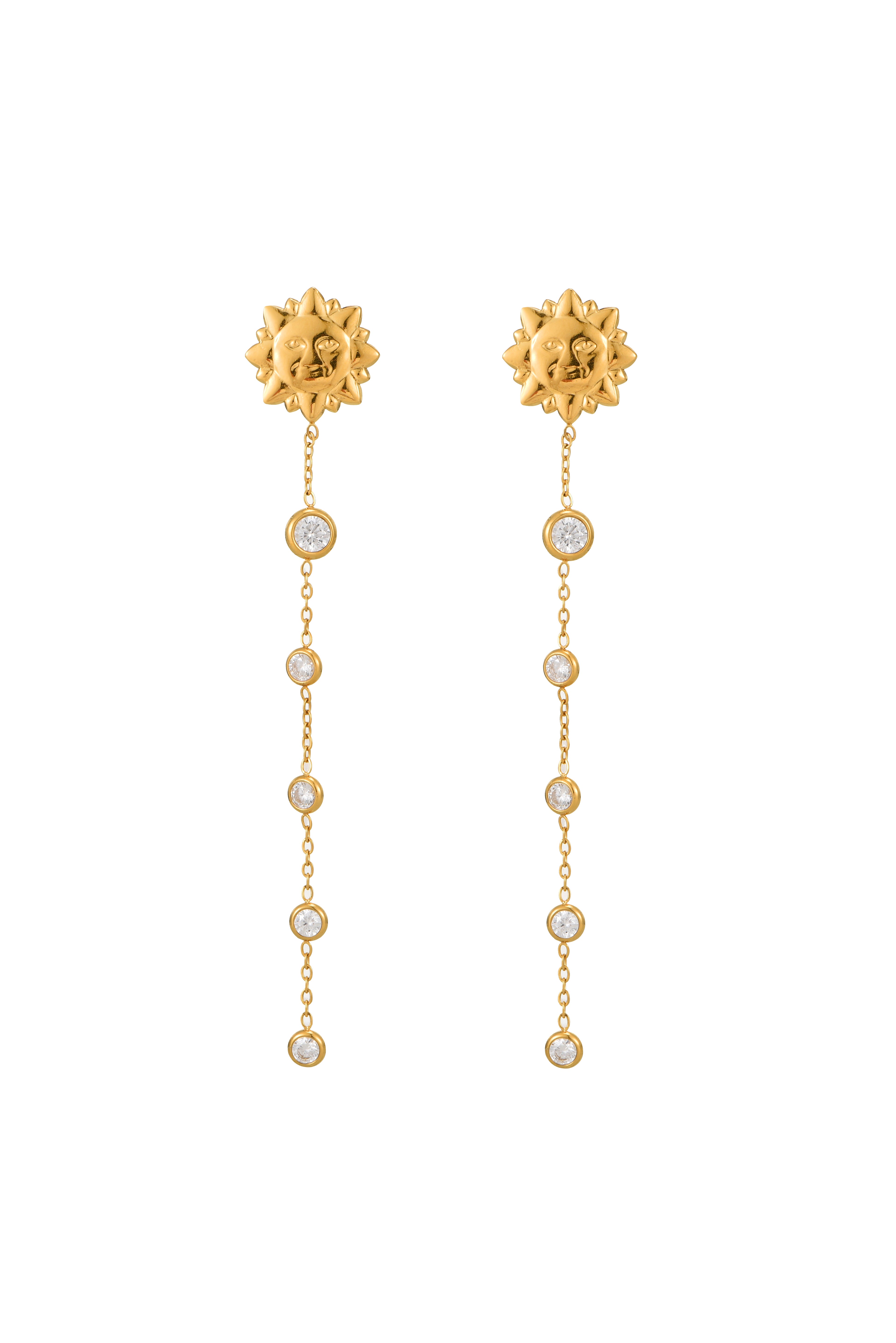 Sam Long Earrings - Sun