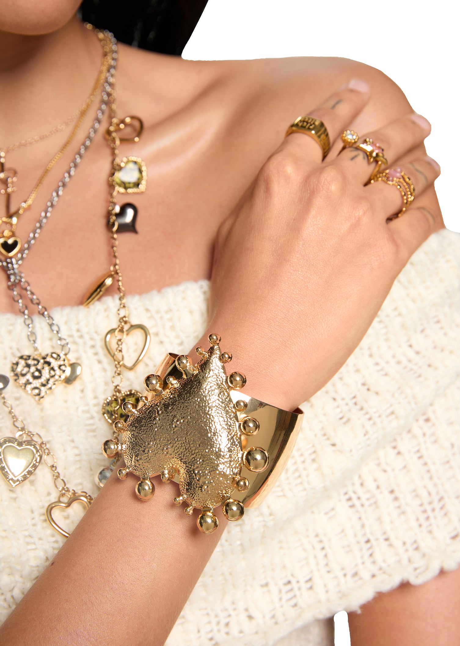Elly Heart Chunky Bangle - Golden