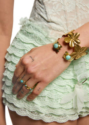 Jungle Flower Siesta Golden Bangle Bracelet