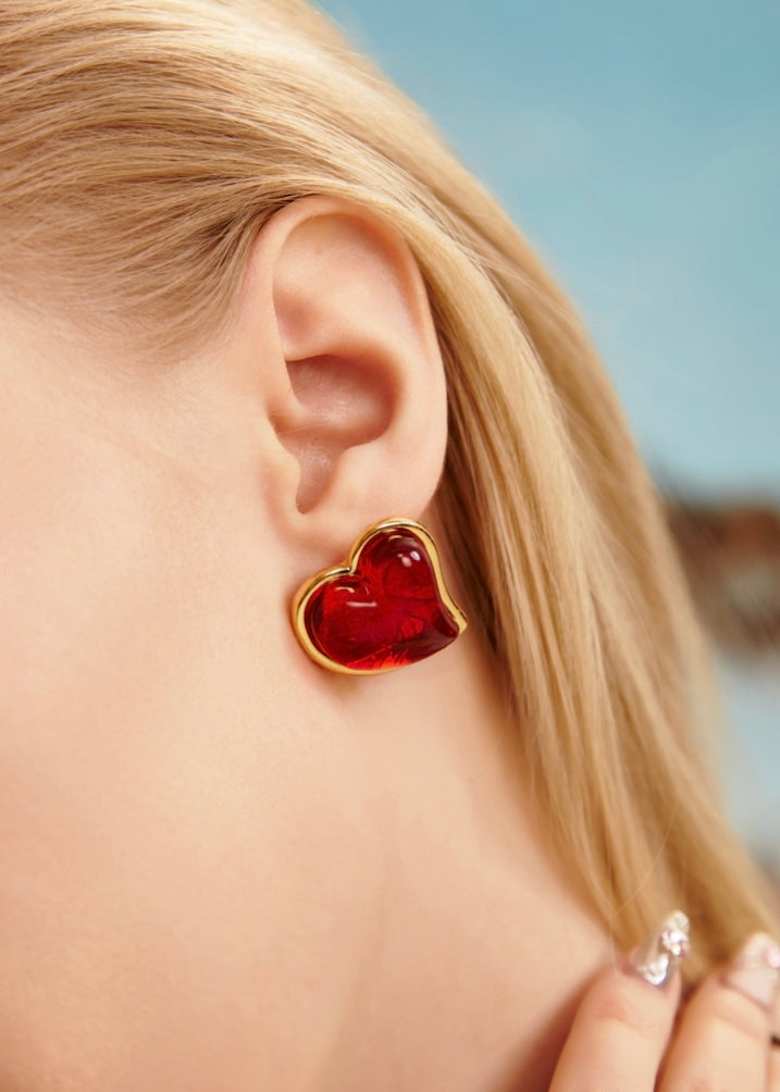 Mon Coeur T'adore Heart Earrings