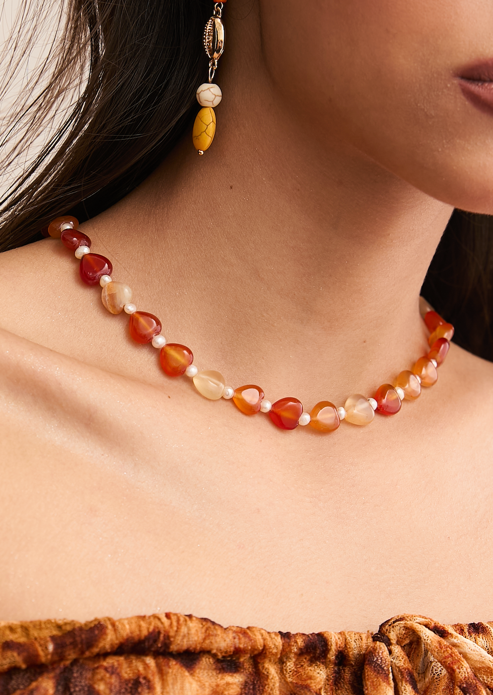 Riley Love in Carnelian Stone Necklace