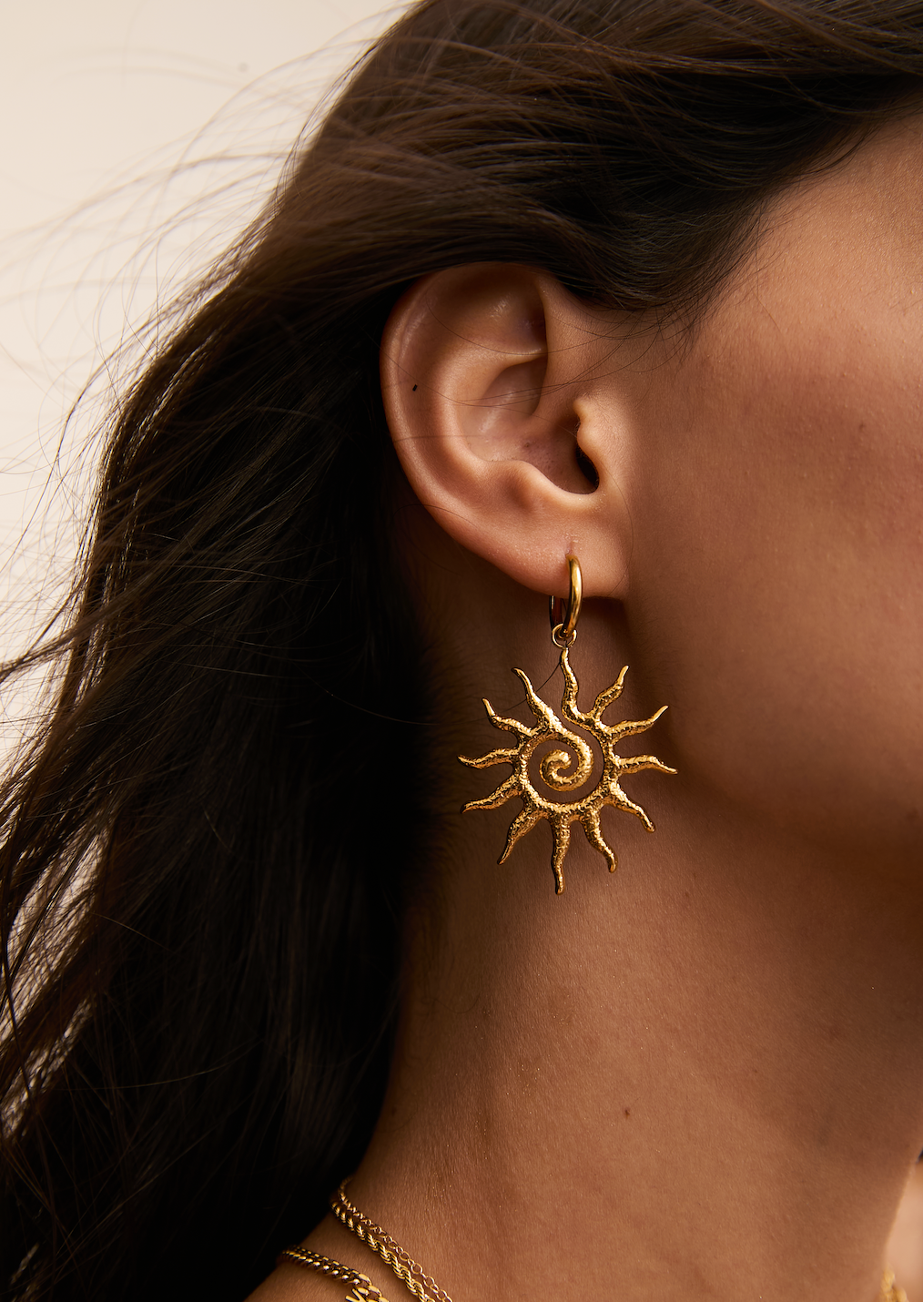 Soleil Sun Golden Earrings