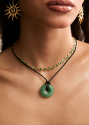 Foufou Charm Cord Necklace - Happiness (Jade)