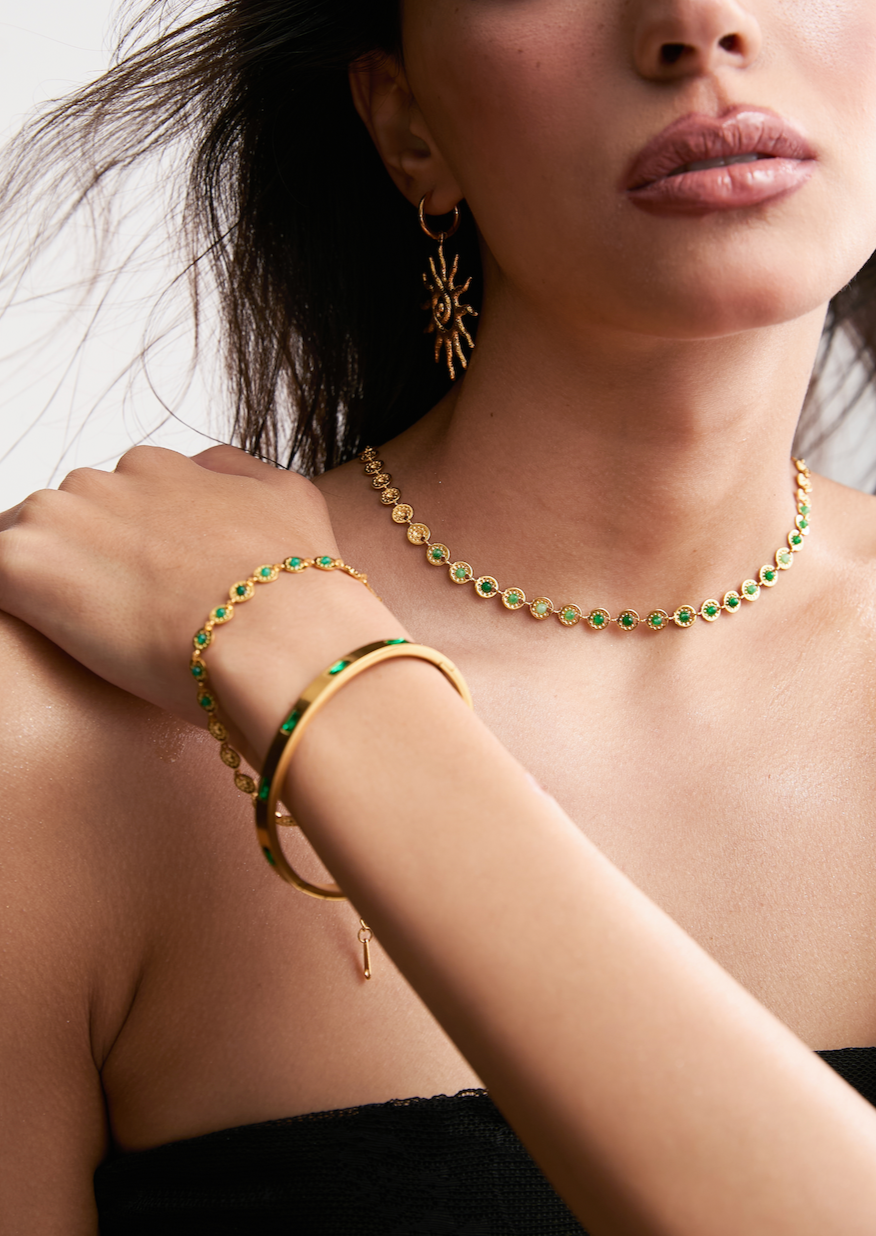 Regina Green Golden Layer Bracelet