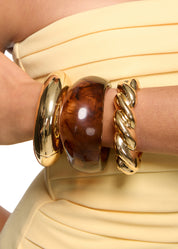 Tann Chunky Bangles Bracelet - Golden