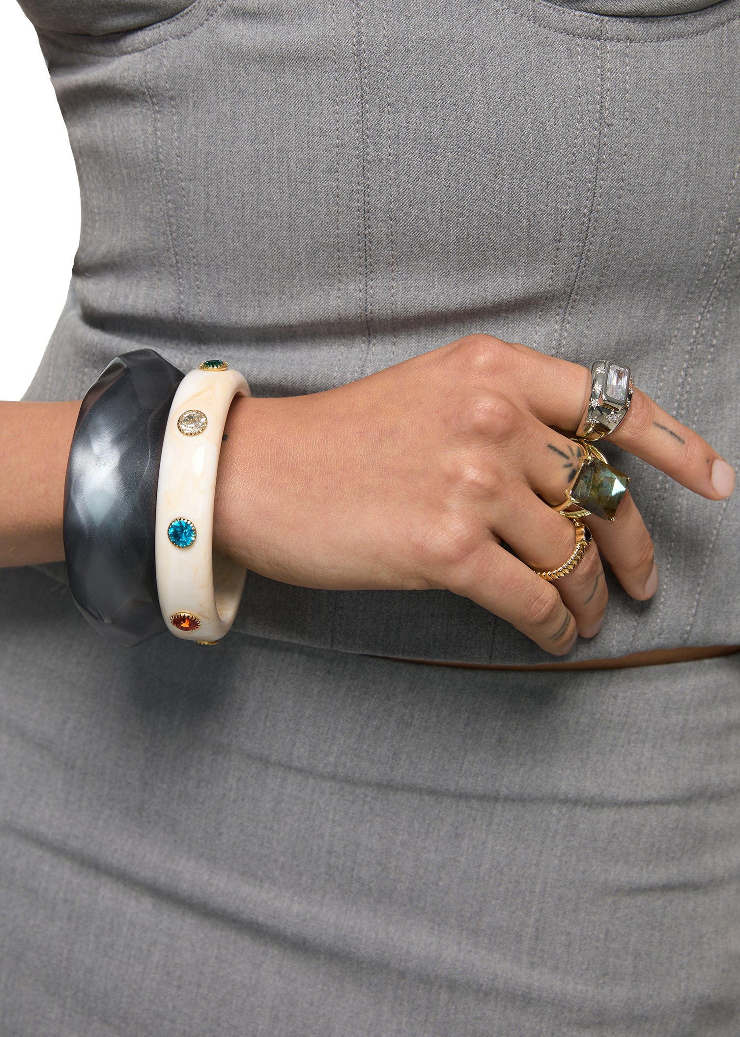 Joelle Gem Bangles - Green