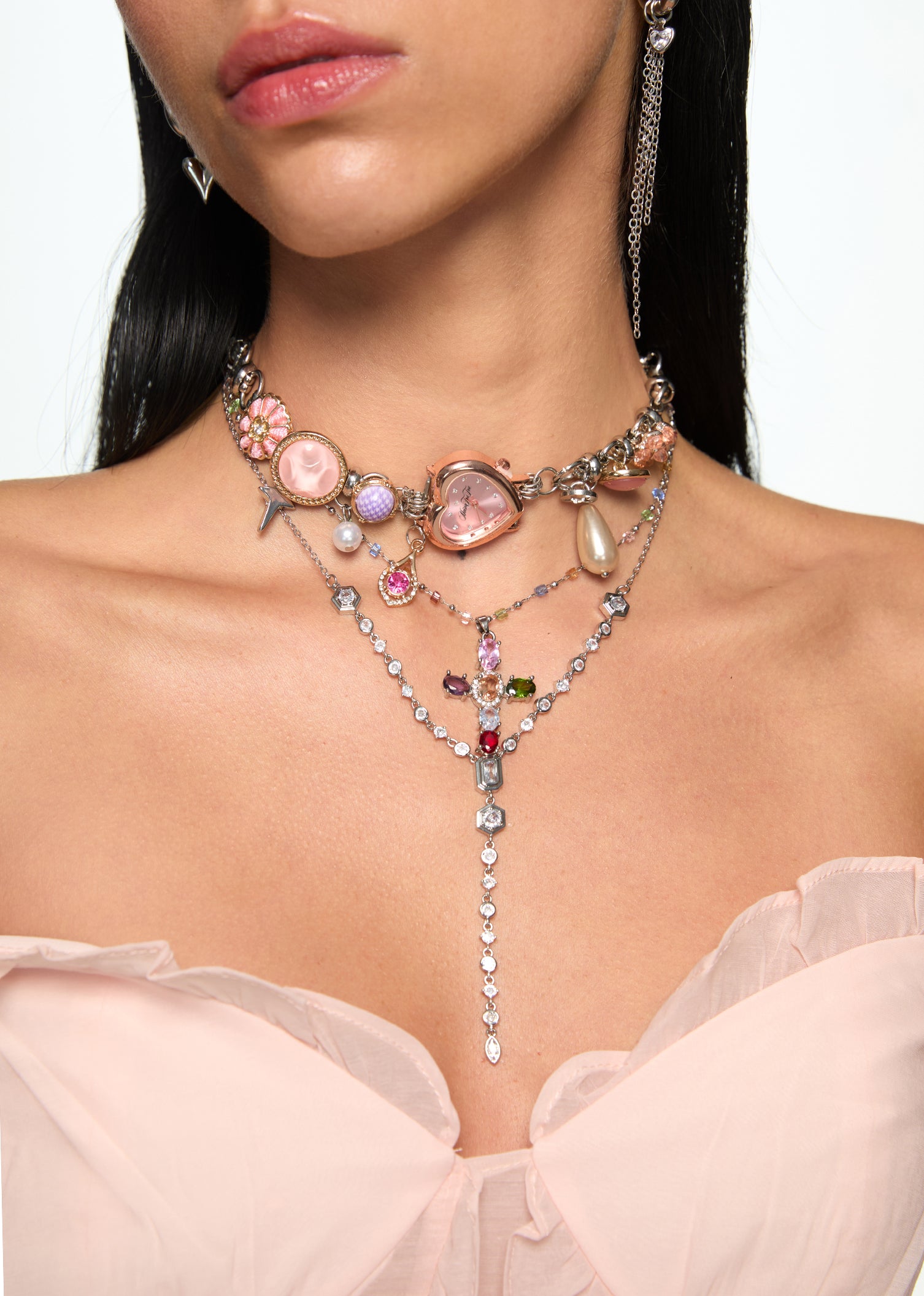 Hayes Glittering Lariat Necklace II - Silver – Vintage