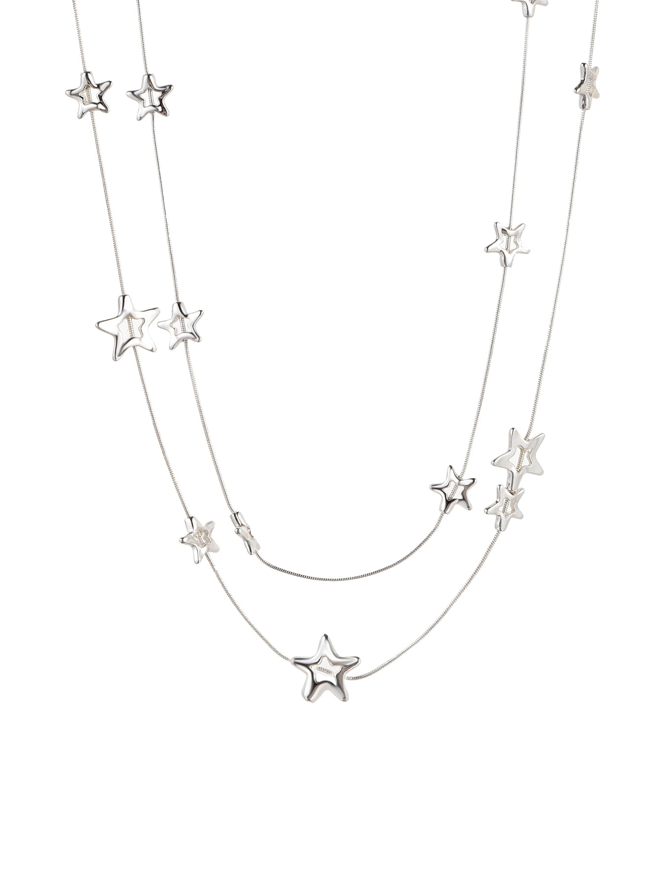 Silver Star Long Chain Body Chain