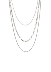 Simple-trio Silver Necklace
