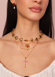 Emily Carnelian Pearl Summer Love Golden Necklace