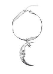 Lunar Eclipse Moon Silver Necklace