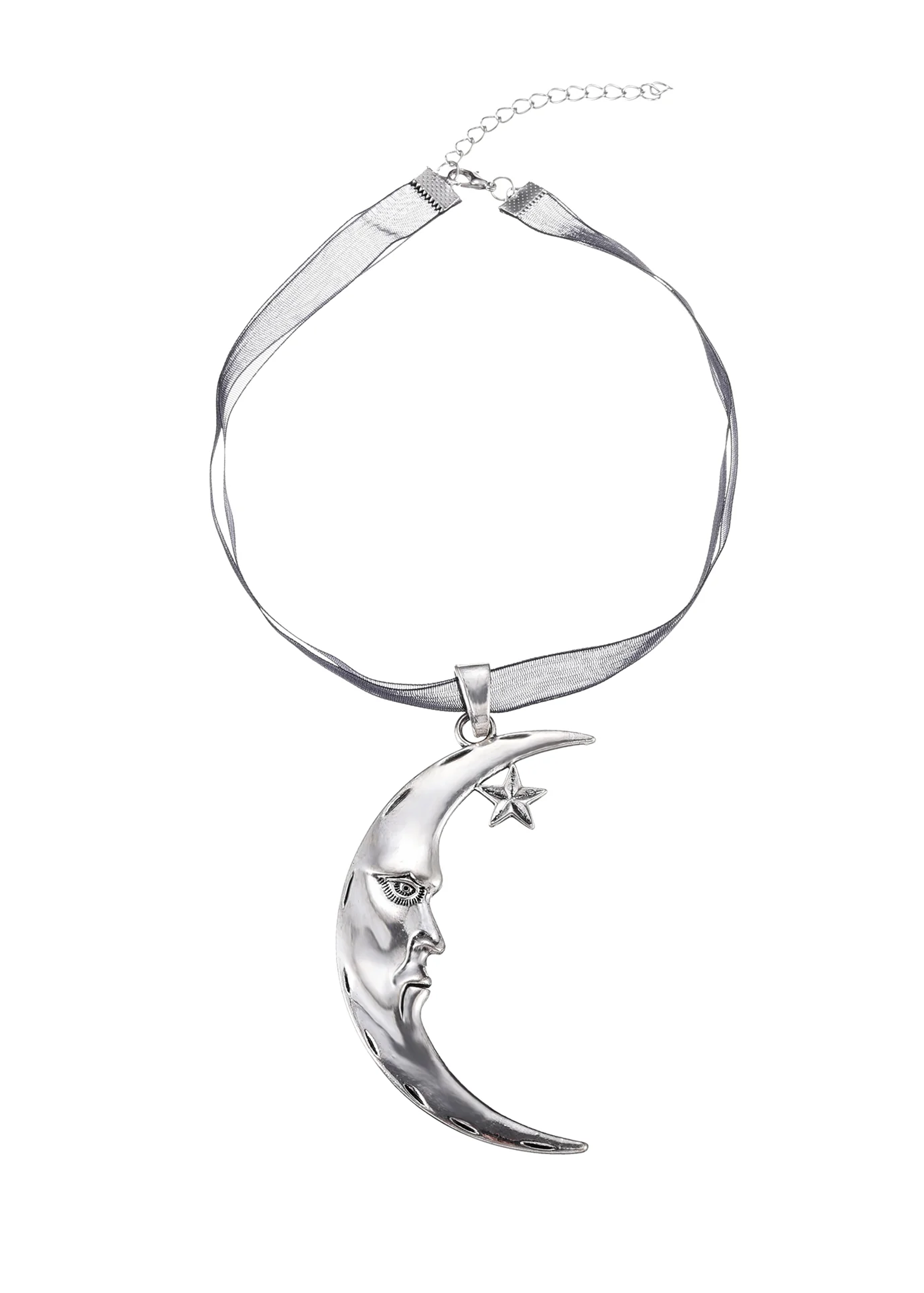 Lunar Eclipse Moon Silver Necklace
