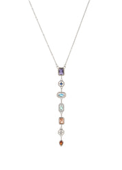 Marly Colorful Silver Lariat Necklace
