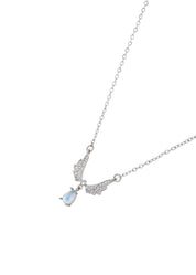 Moonstone Wings Necklace- Silver
