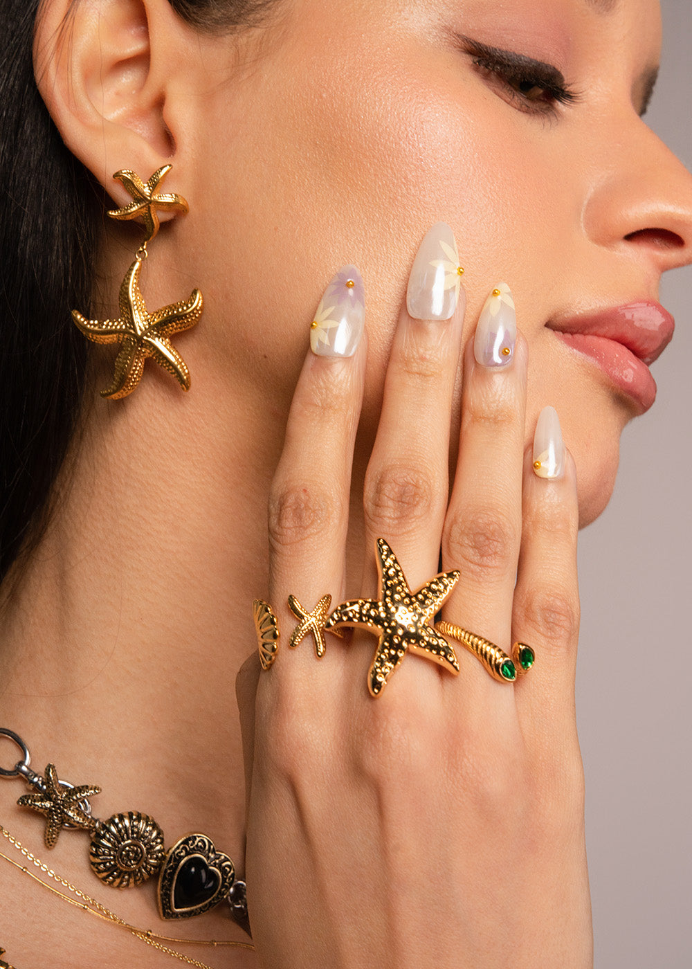 Natalia Starfish Golden Earrings