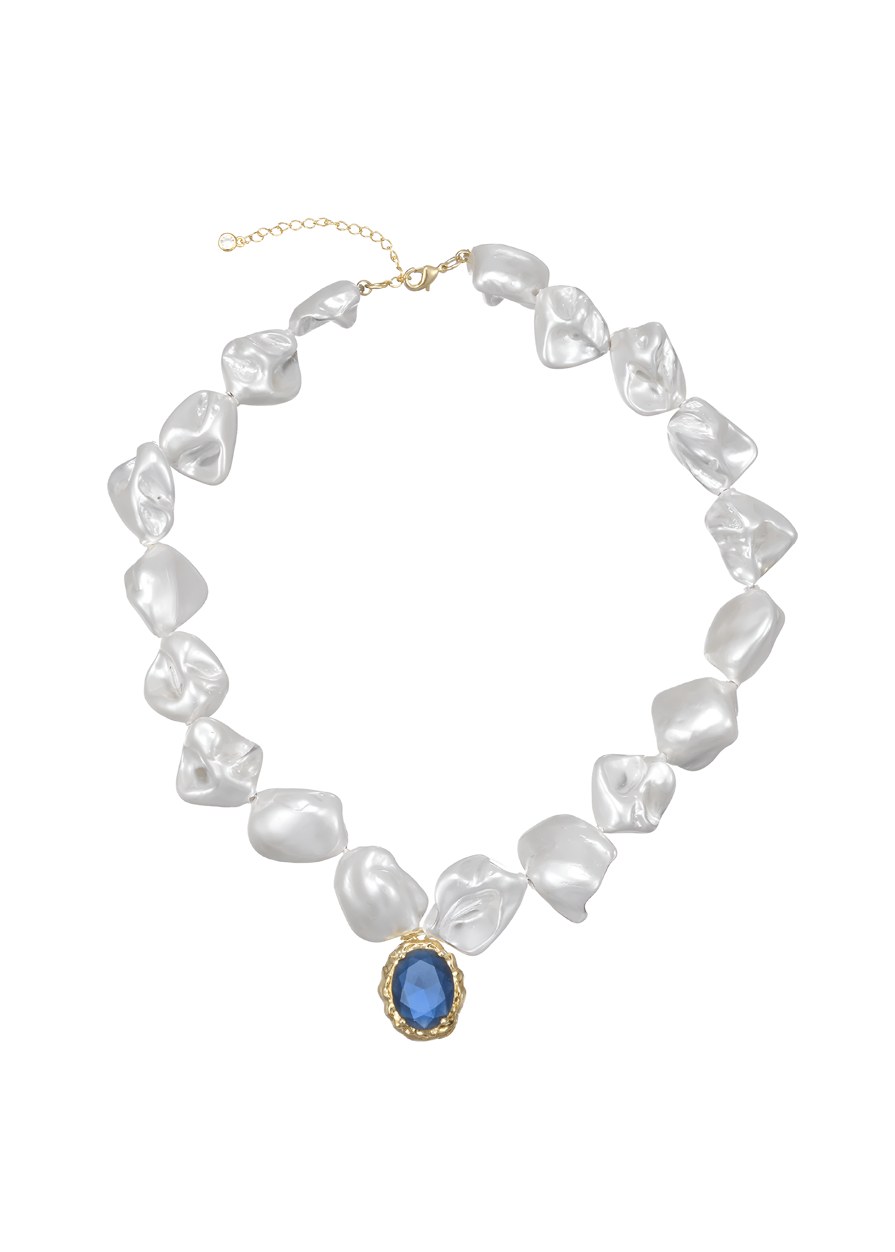 Collar de Perlas Barrocas Mito Azul