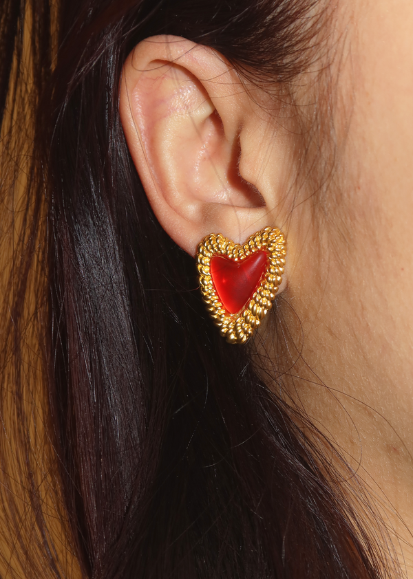 Sarah Heart Vintage Earrings