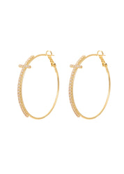 Foufou Cross Hoop Earring