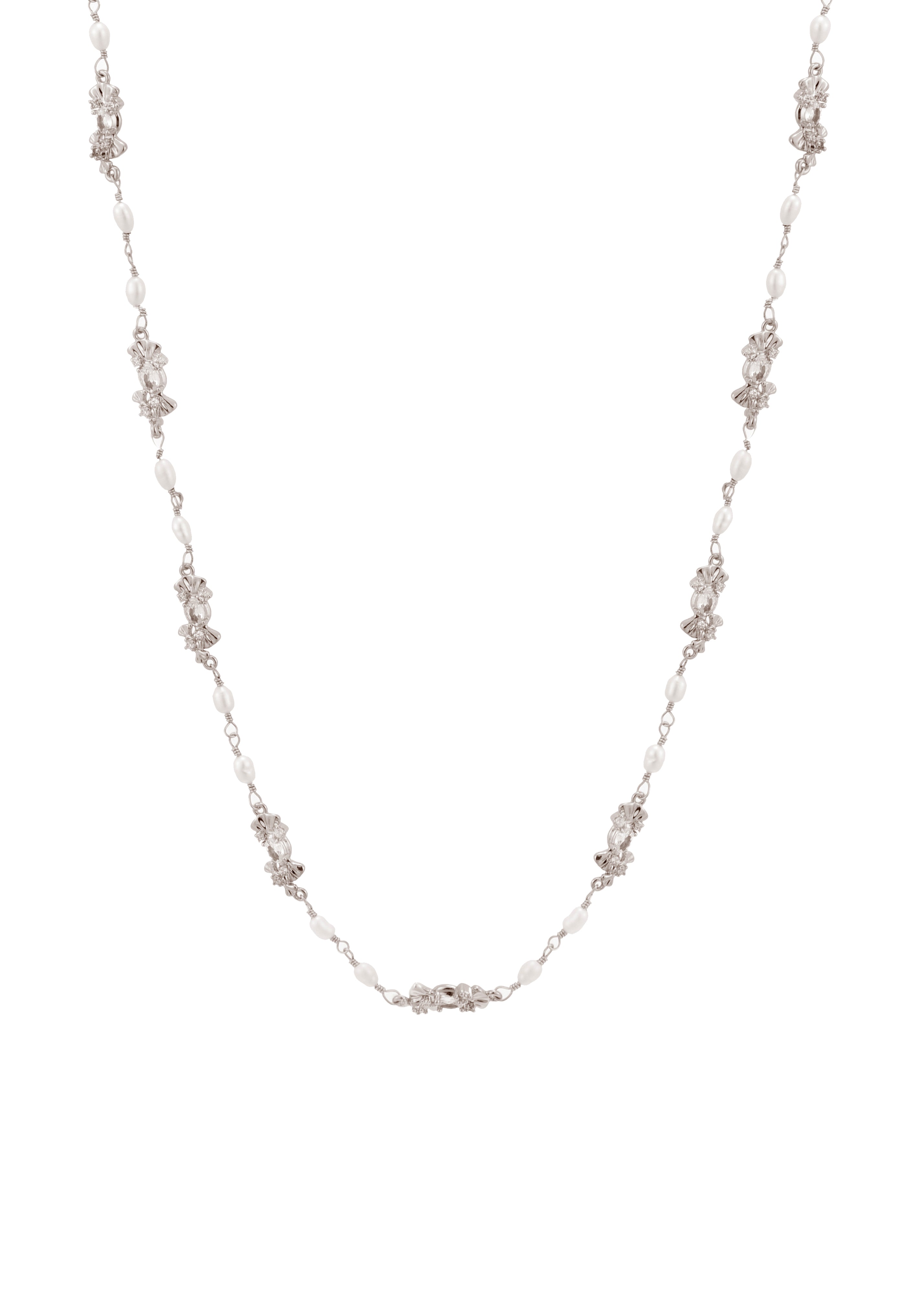 Laurent Pearl Golden Long Chain Necklace