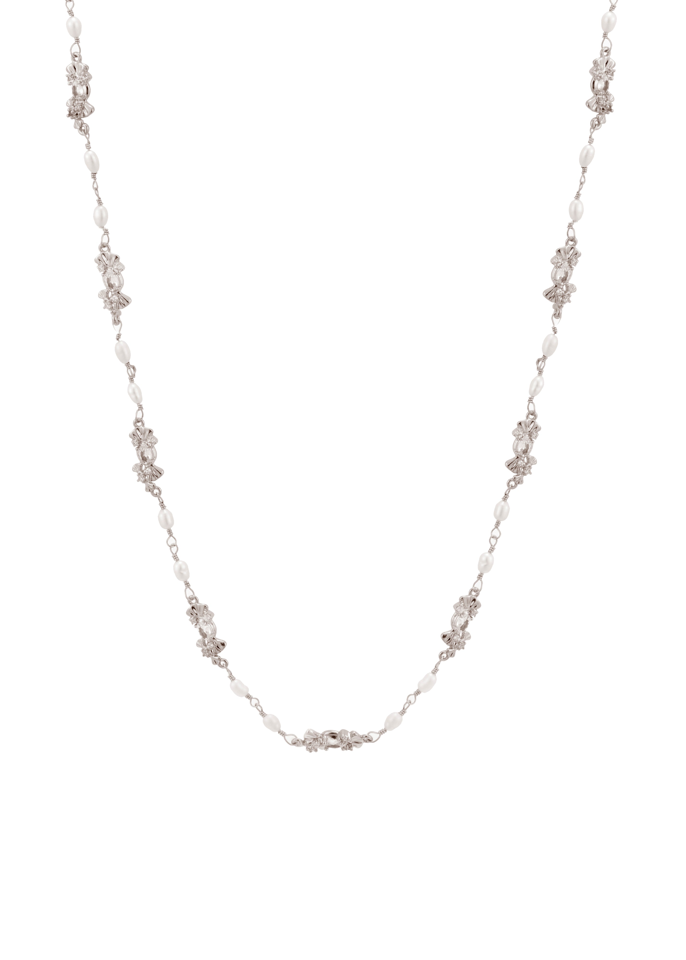 Laurent Pearl Golden Long Chain Necklace