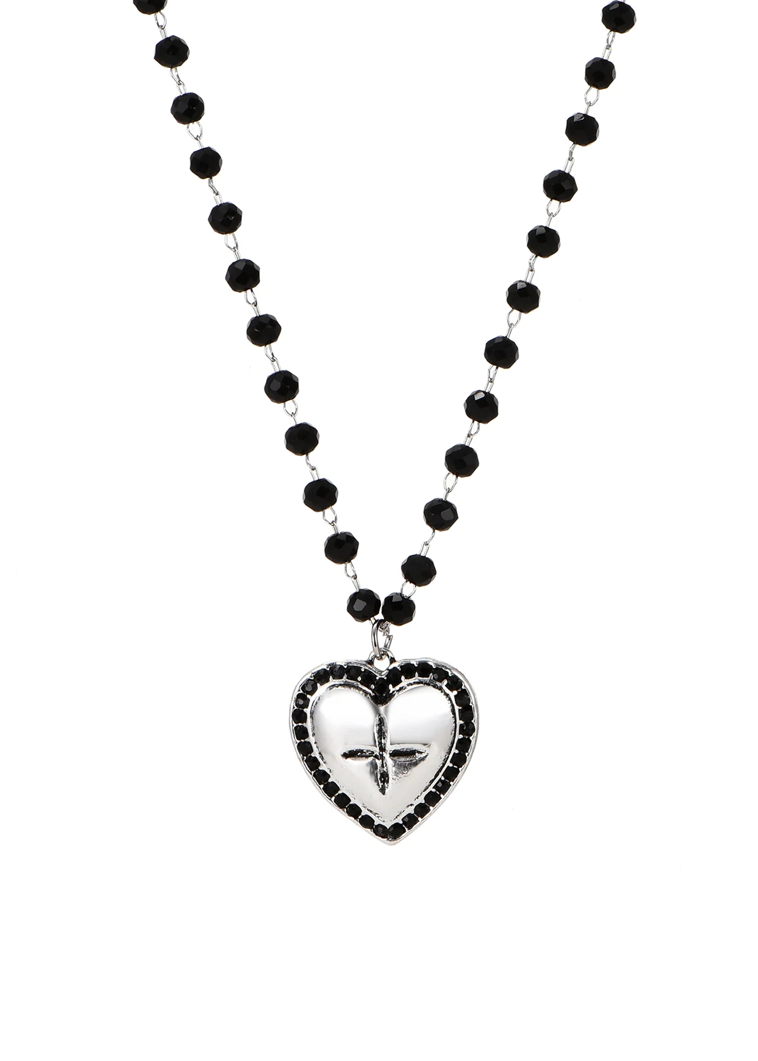 Aoi Y2k Black Silver Necklace