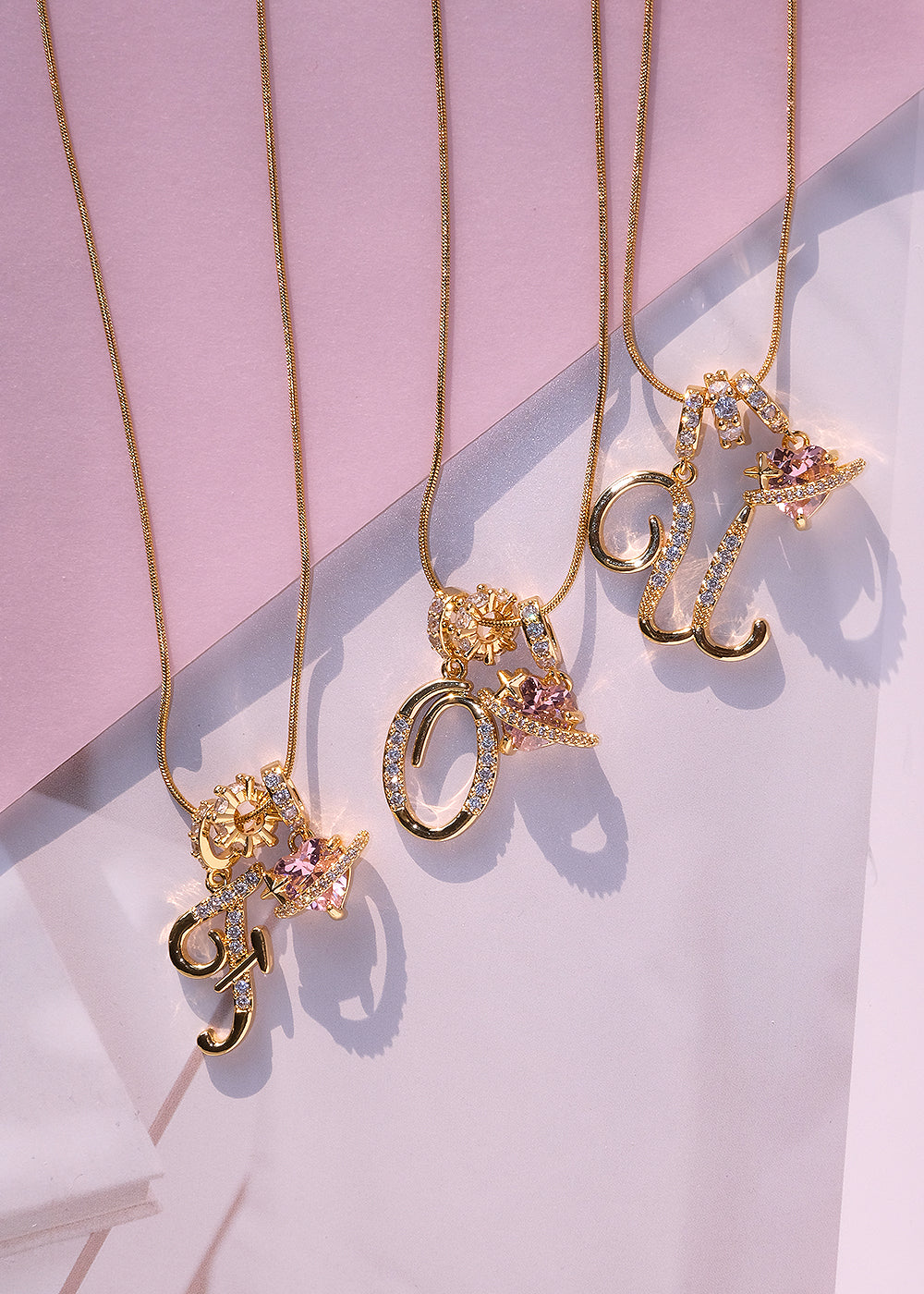 Star Alphabets Golden Necklace