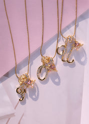 Star Alphabets Golden Necklace