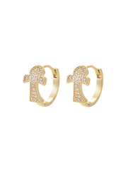 Glittering Ankh Hoop Earrings