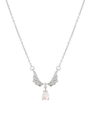 Moonstone Wings Necklace- Silver