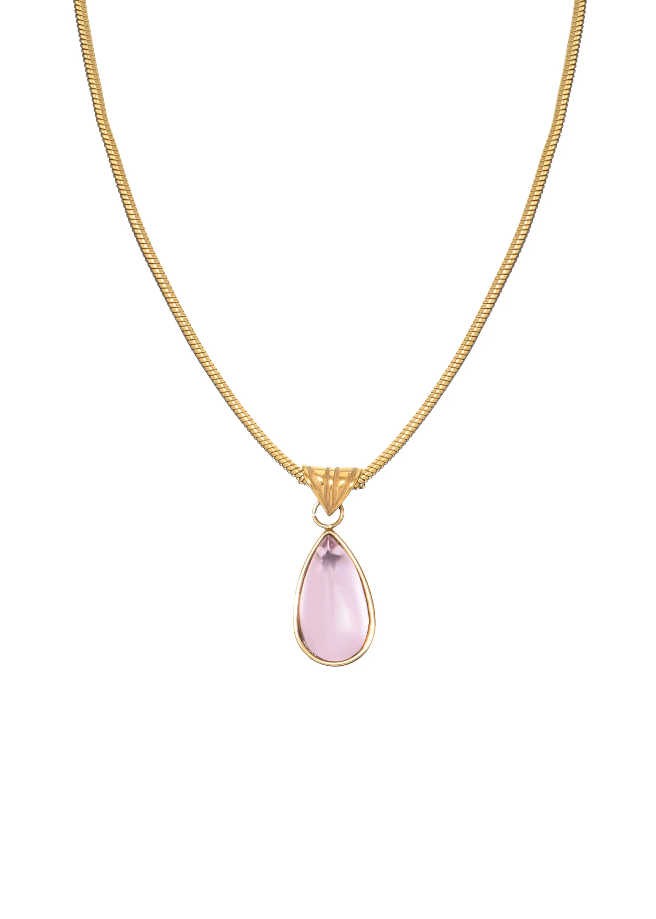 Rosalia Blue Stone Waterdrop Golden Necklace