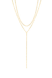 Mai Double Chain Lariat Necklace - Golden