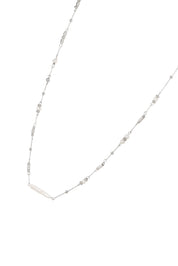 Boho Pearl Long Chain Silver Necklace