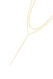 Mai Double Chain Lariat Necklace - Golden