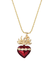Sacre Coeur Ardent Heart Pendant Necklace