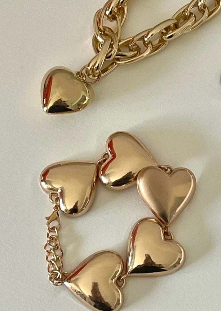 Pulsera Mona Fall in Love Corazones Dorados