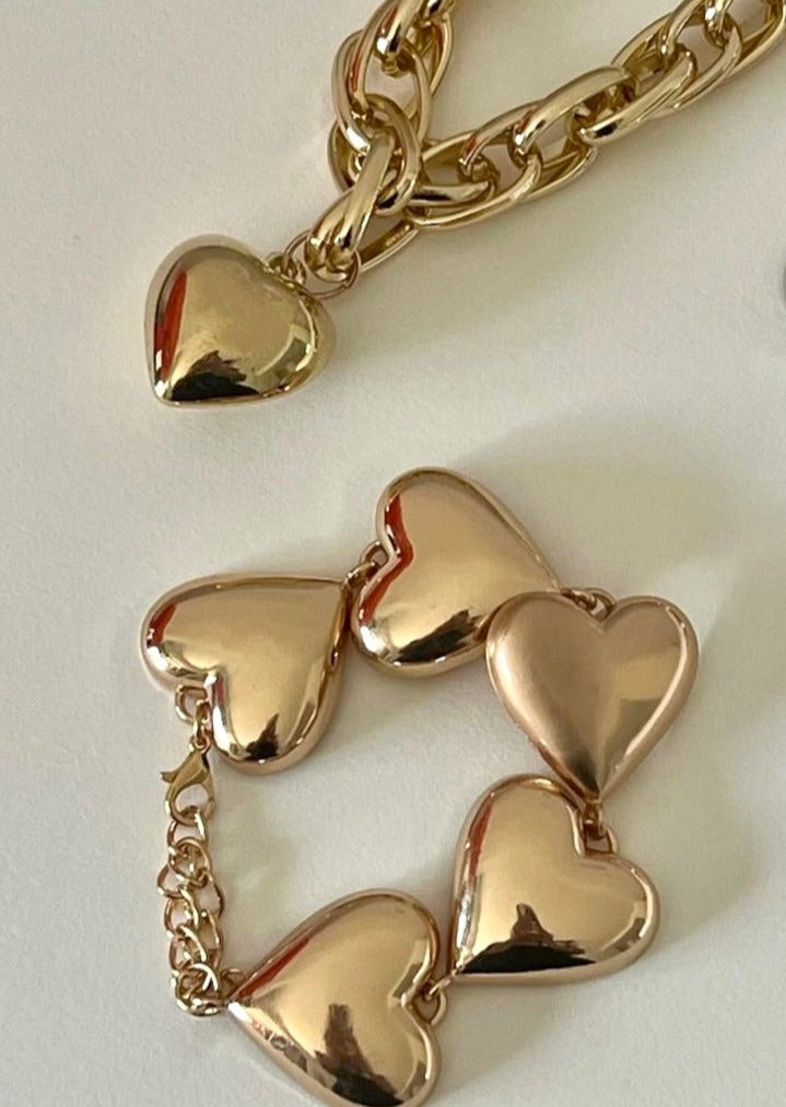 Bracelet cœurs dorés Mona Fall in Love