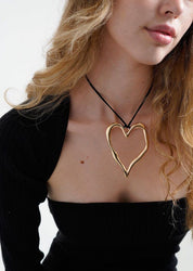 Melissa Hand Draw Golden Heart XL Necklace