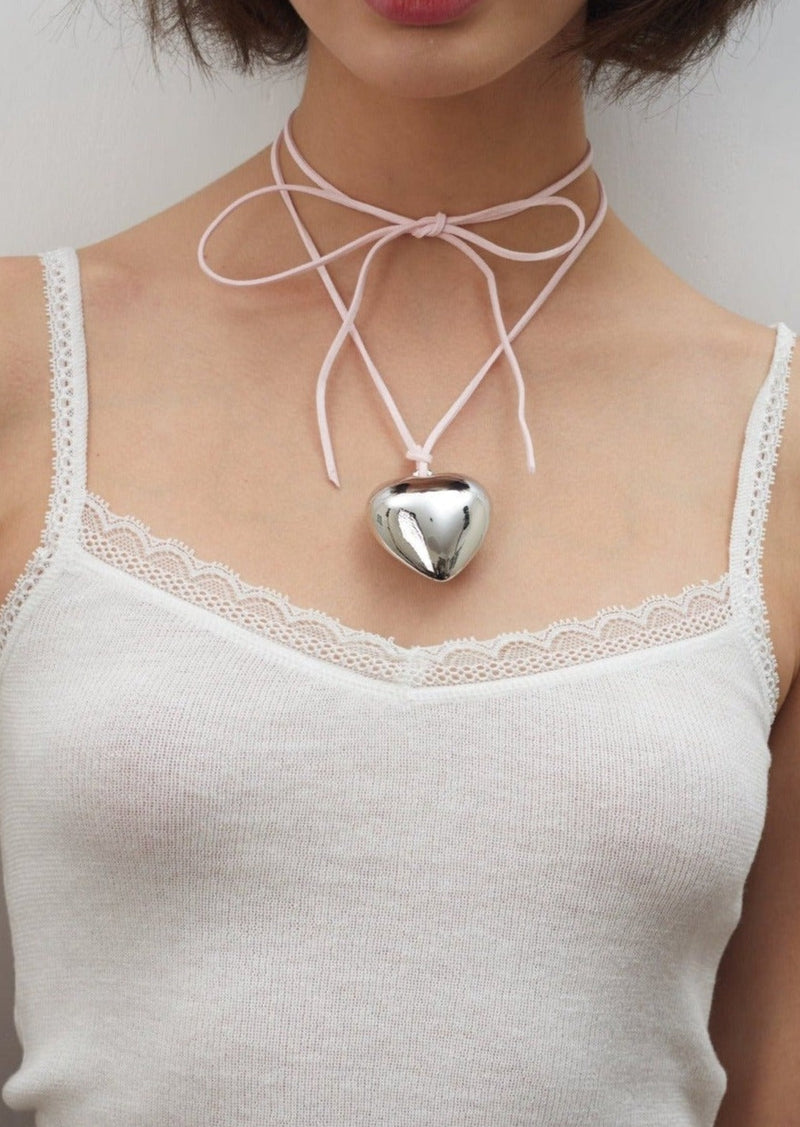 Isabelle Pink Chain Silver Necklace