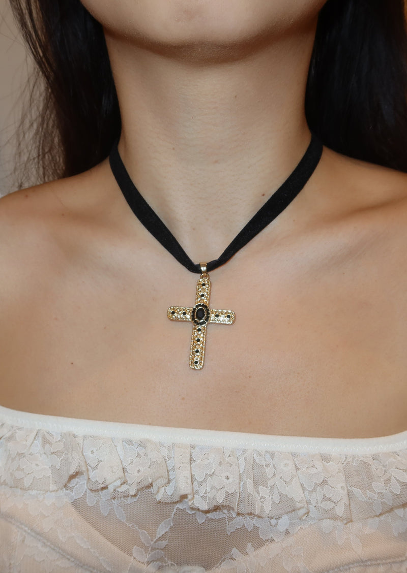 Mandy Cross Vintage Choker Necklace