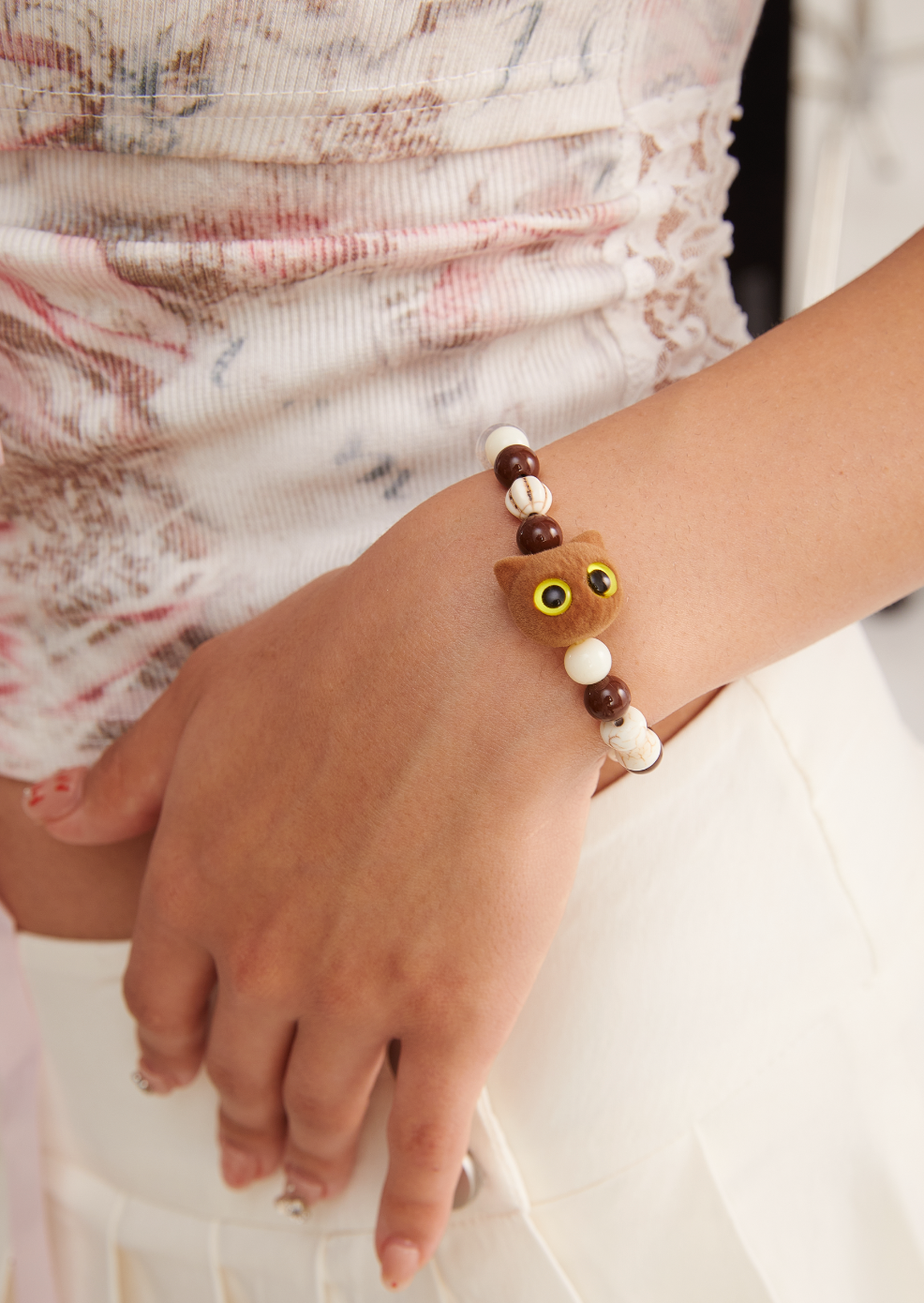 Chocolate Cream Cat Bracelet