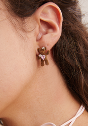 Hug Me Bear I Heart Earrings