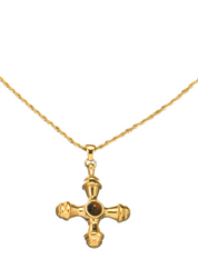 Kiara Tiger's Eye Golden Cross Necklace